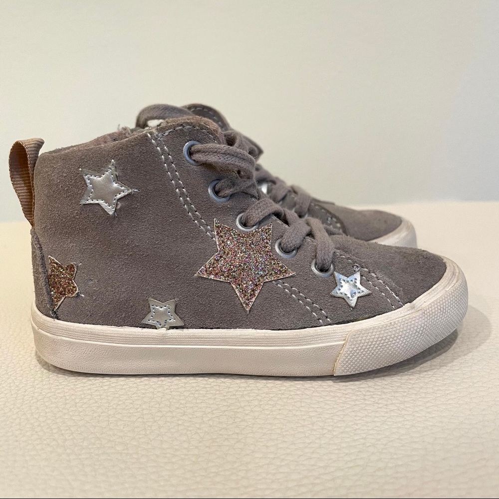Zara Grey Stars Toddler Shoes Boots Size 22 (US Size 6)